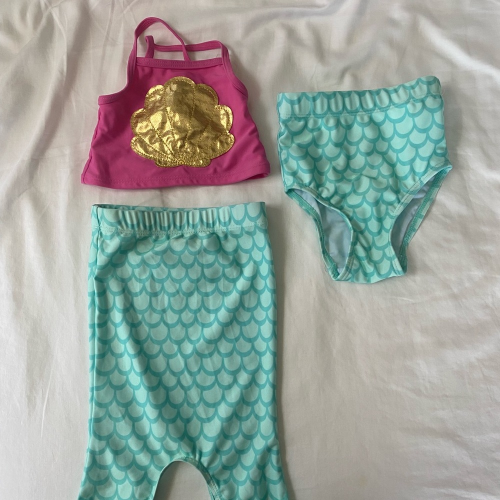 Flap happy mermaid bathing suit with tail 12m size
